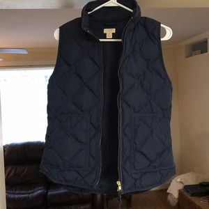 Navy J Crew down/polyester vest